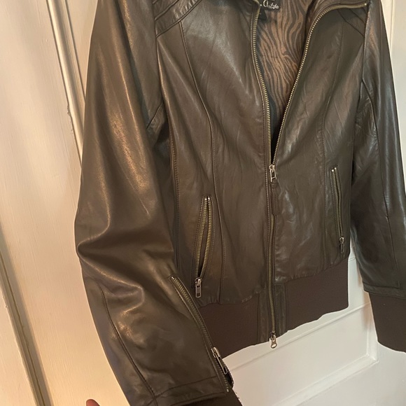 Mackage - Aritzia - Brown Lambskin Leather Jacket - Picture 3 of 10